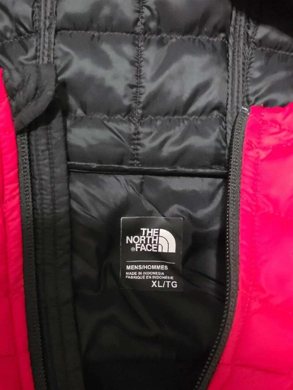The North Face Red and Black Hooded Puffer Jacket